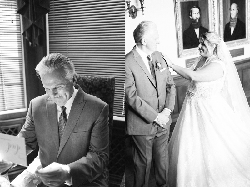 First look with Father of the Bride on Wedding Day
