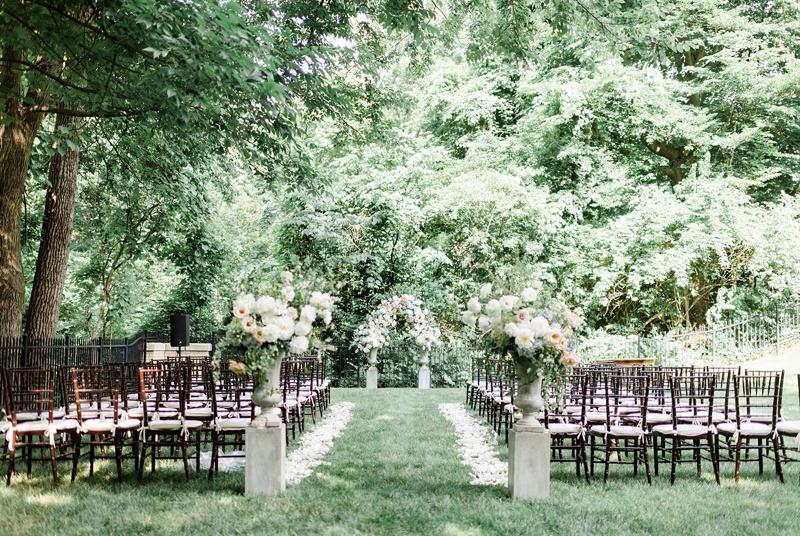 Elegant Navy and Rose Gold Outdoor Wedding Laurel Hall Indianapolis