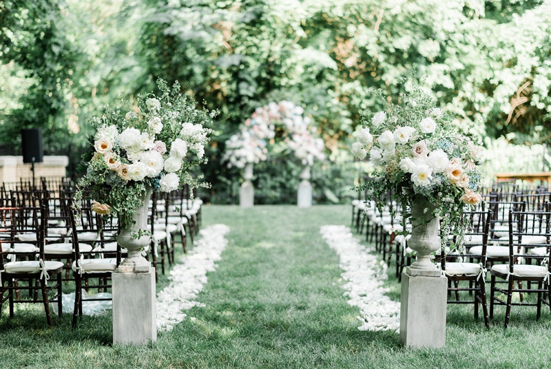 Elegant Navy and Rose Gold Outdoor Wedding Laurel Hall Indianapolis