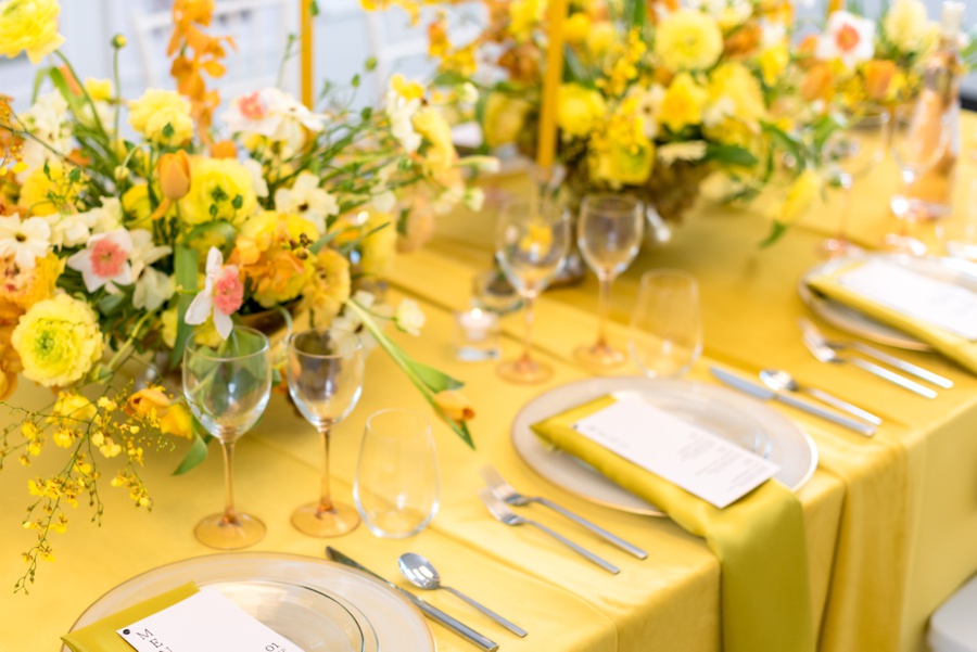 yellow linen with yellow flowers