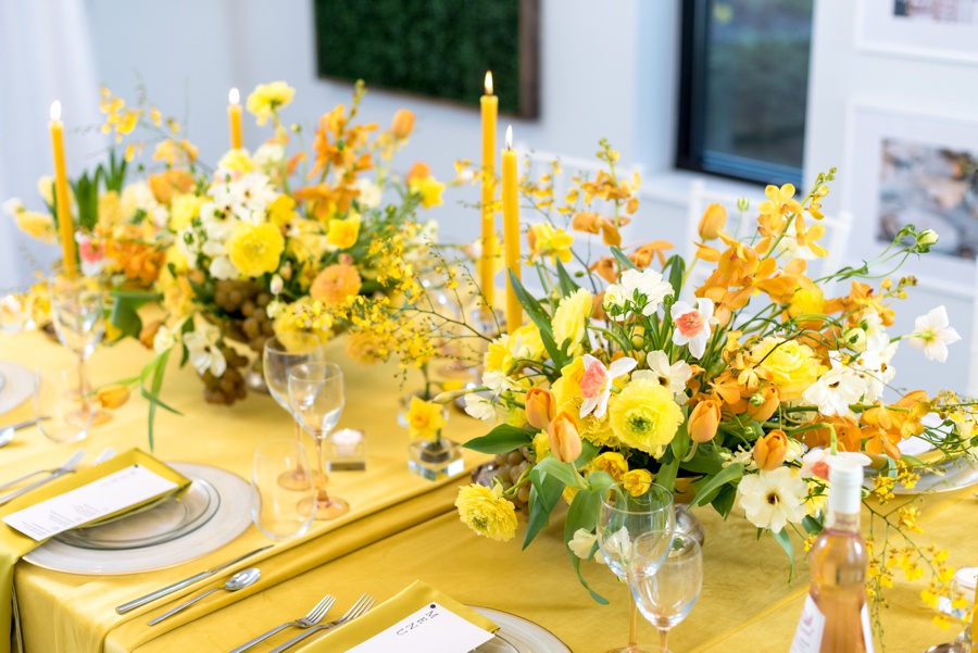 green and yellow table design