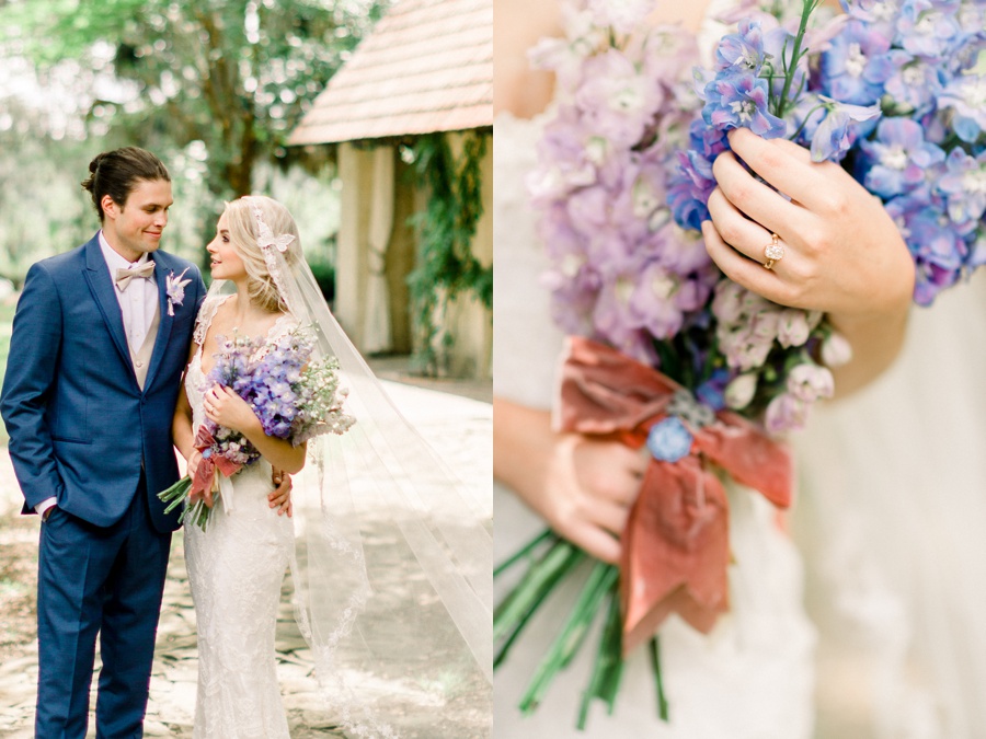 RiverOaks Charleston Blue and lavender wedding bouquet