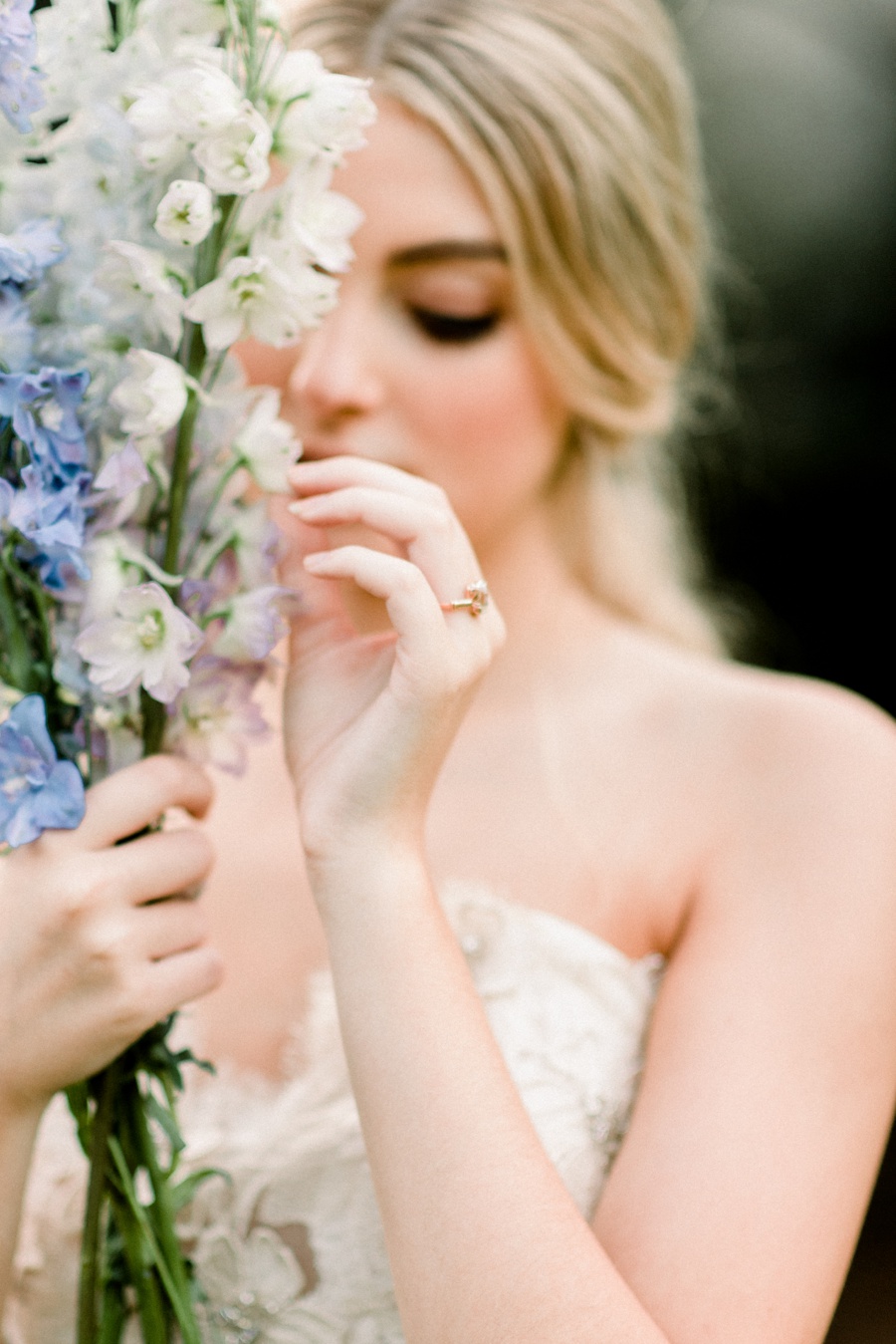 RiverOaks Charleston Bride holding bouquet