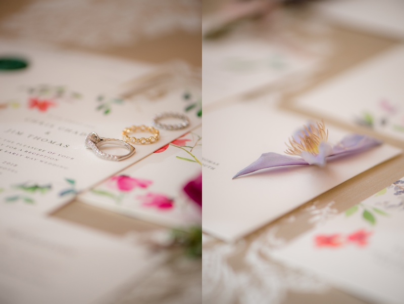 Floral Wedding Invitation Suite with Wax Seal