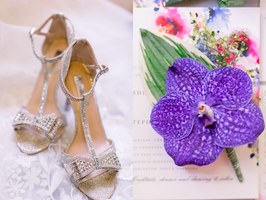 Bright purple wedding flowers
